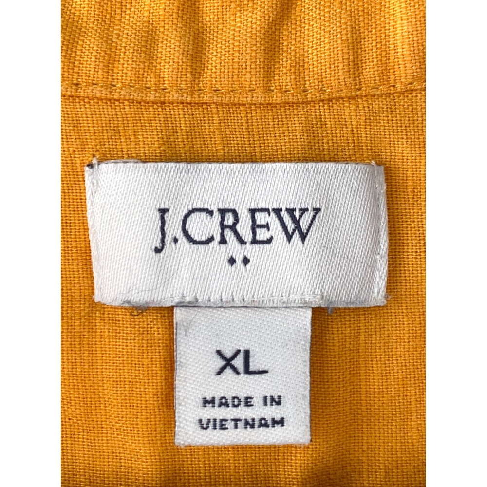 J Crew Women Linen Cotton Sleeveless Popover Top XL Orange Coastal Preppy Bright - Picture 6 of 10